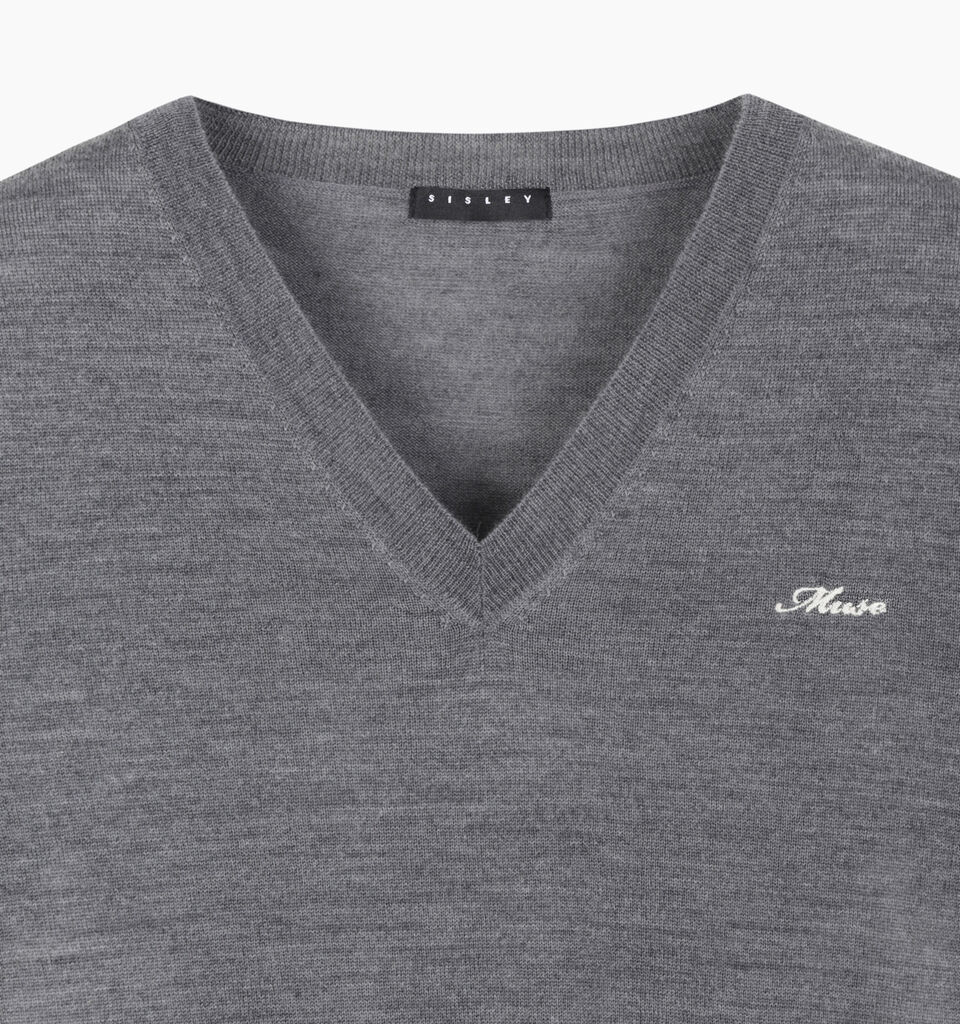 Gray sweater with embroidery - null - Dark Gray | Sisley K image number 3